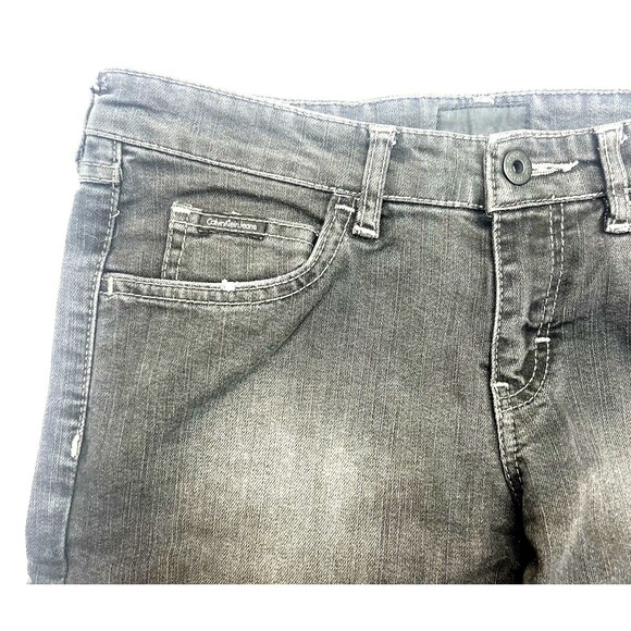 Calvin Klein Womens Jeans Size 28/32 Black Denim BootCut Button - Picture 6 of 16